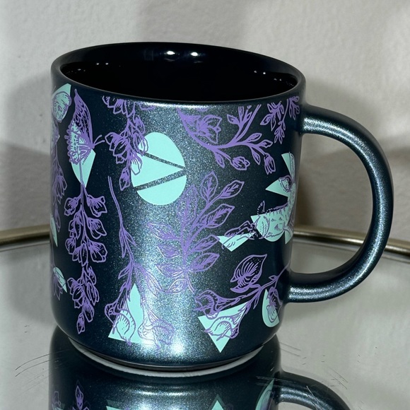 New Starbucks Purple Blue Spring Bunny Vines Butterfly Print Ceramic Mug - Picture 2 of 5